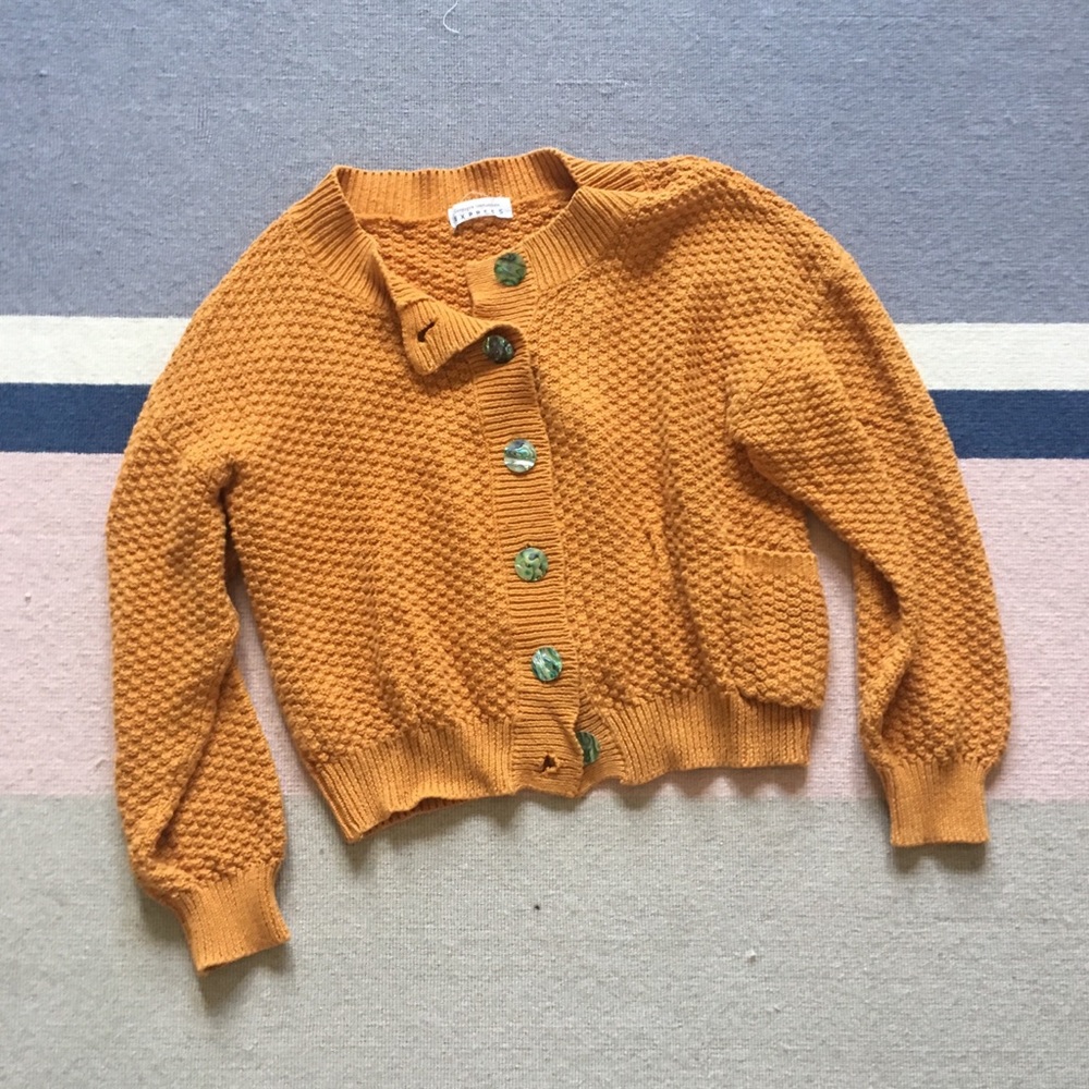 Vintage Express Gold Textured Cardigan